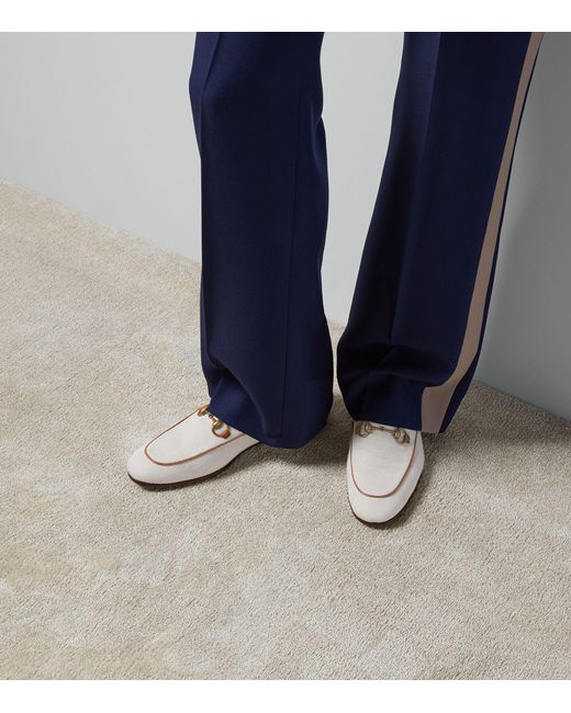 Gucci White Jordaan Loafers