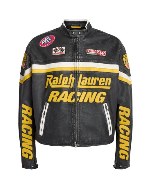 Polo Ralph Lauren Black Racing Leather Jacket for men