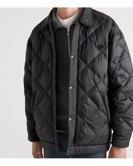Prada Black Technical Quilted Down Jacket for men