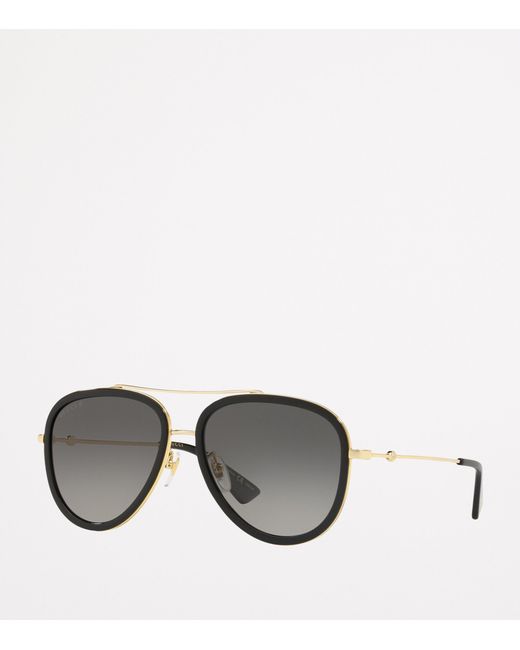Gucci Gray Tinted Aviator Sunglasses