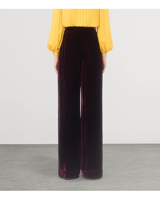 Valentino Purple Velvet Wide-Leg Trousers