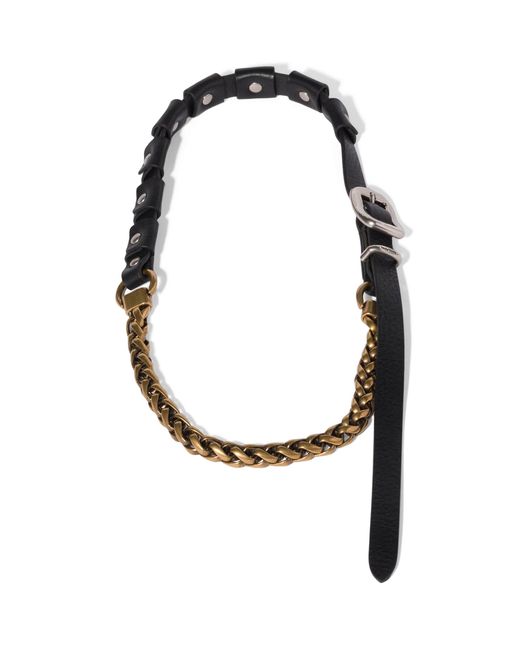 Miu Miu White Leather Studded Necklace