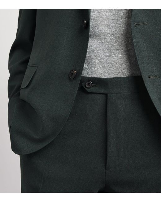 Corneliani Black Virgin Wool-Silk-Linen Academy Soft 2-Piece Suit for men