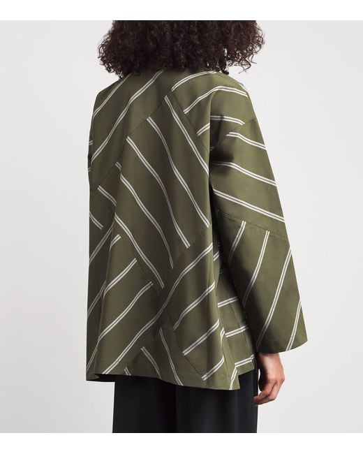 Eskandar Green Slim Double Stand-Collar Shirt