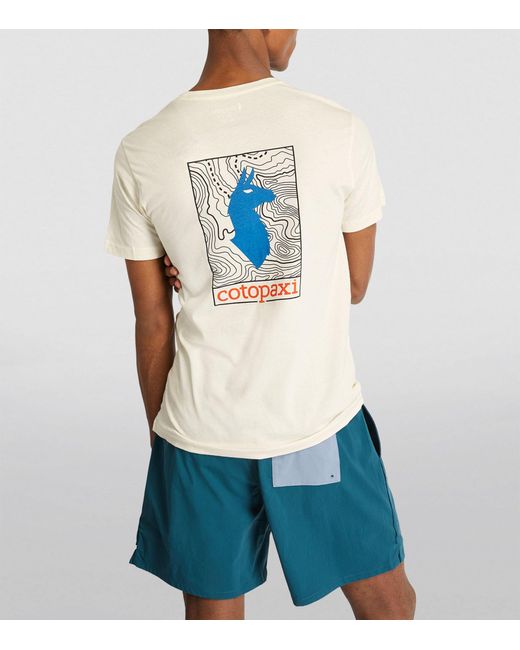 COTOPAXI White Logo Llama Print T-shirt for men