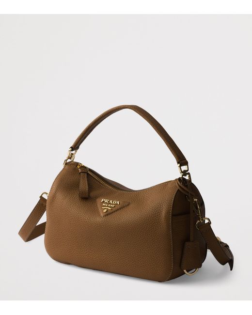 Prada Brown Small Leather Top-Handle Bag