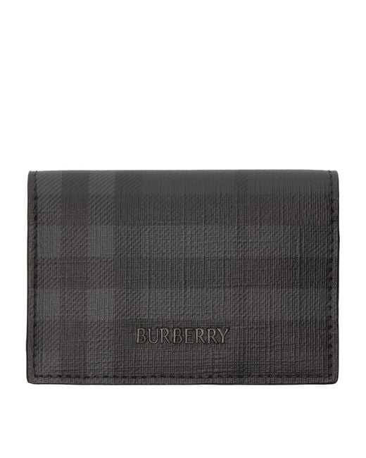 Burberry Black City Check Bifold Card-Holder for men