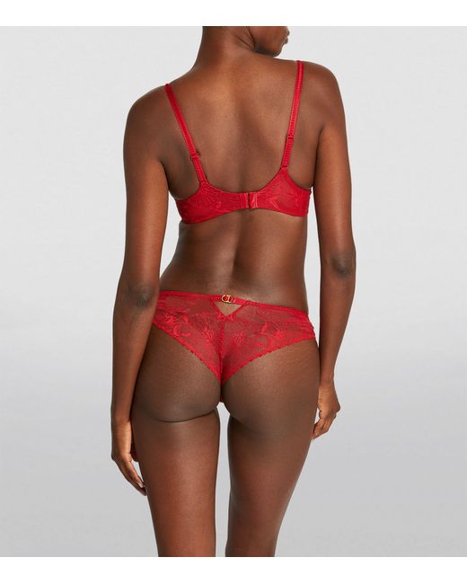 Chantelle Red Lace Orchids Thong