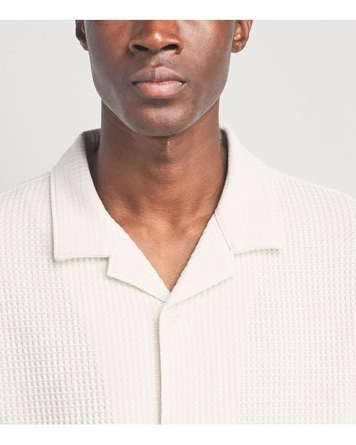 Vince White Waffle Knit Shirt for men