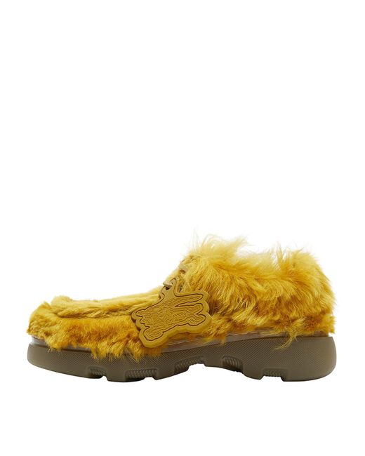 Burberry Shearling Creeper Shoes in Yellow for Men Lyst