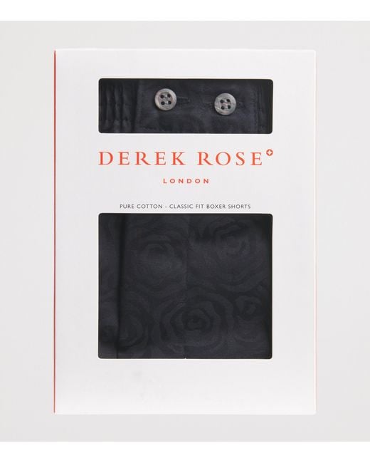Derek Rose Blue Cotton Jacquard Boxer Shorts for men
