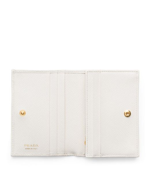 Prada Natural Small Saffiano Leather Bifold Wallet