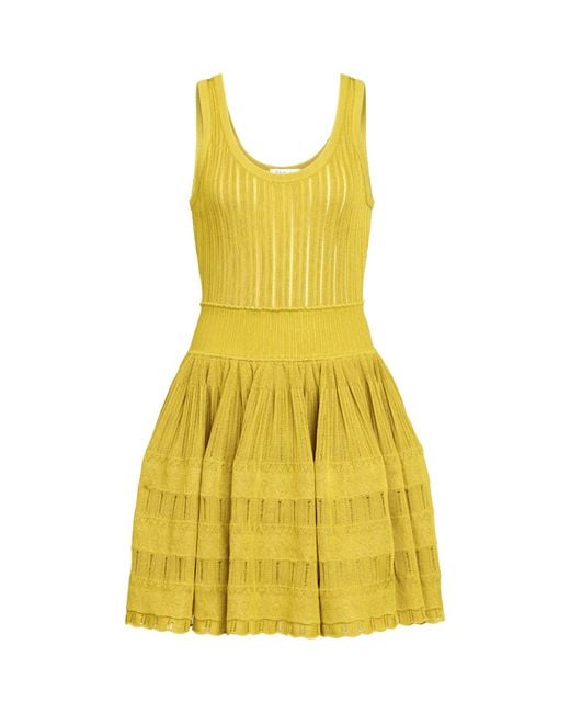Alaïa Yellow Crinoline Mini Dress