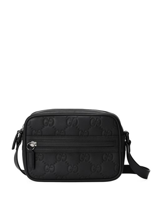 Gucci Black Mini Leather Gg Cross-body Bag for men