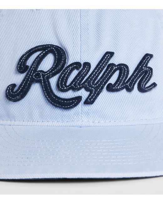 Polo Ralph Lauren Blue Cotton Script Baseball Cap for men