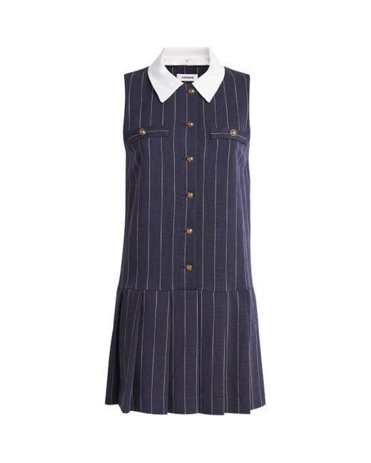 Sandro Blue Pinstripe Mini Dress
