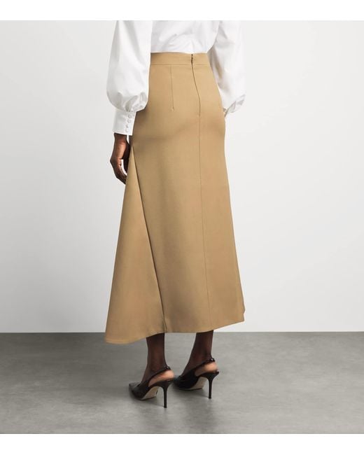 Huishan Zhang Natural Wool Vicky Midi Skirt