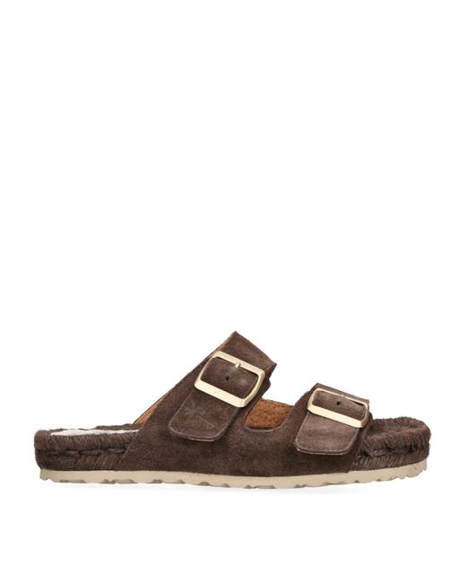 Manebí Brown Suede Hamptons Sandals