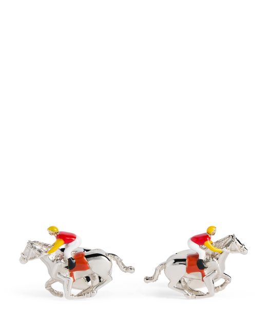 Deakin & Francis Metallic Sterling Horse And Jockey Cufflinks for men