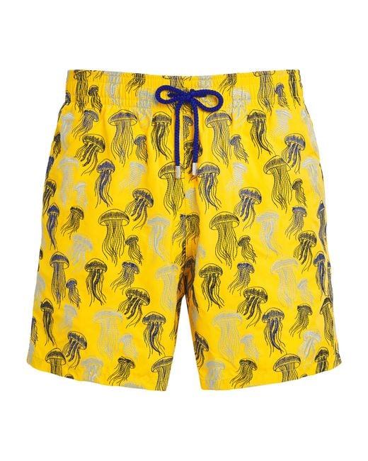 Vilebrequin Yellow Embroidered Jellyfish Swim Shorts for men