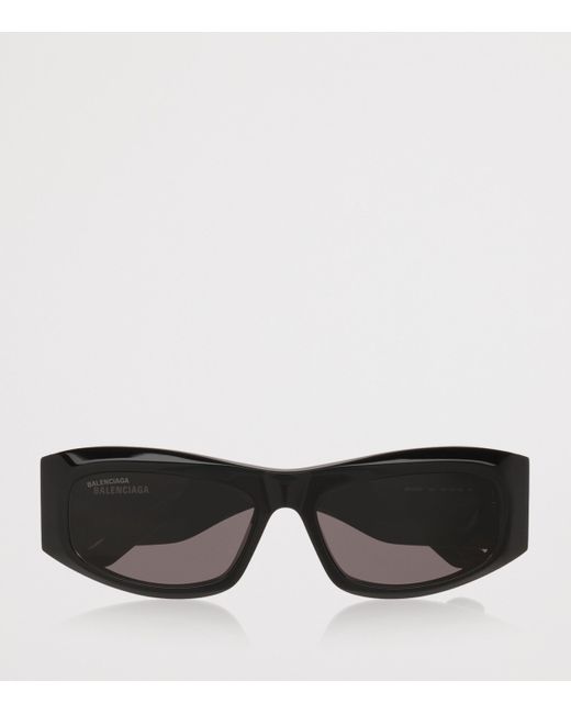 Balenciaga Gray Acetate Bb0395S Rectangular Sunglasses