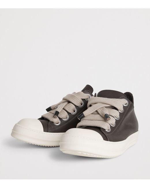 Rick Owens Brown Leather Jumbo-Lace Sneakers for men