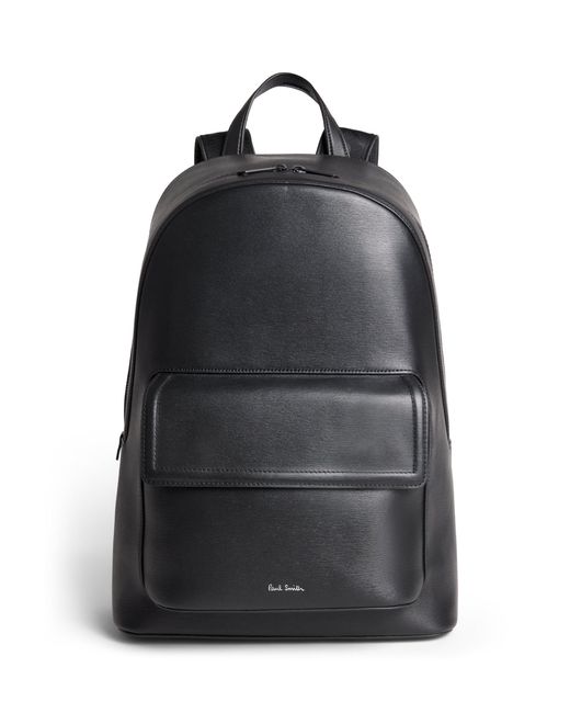 Paul Smith Black Leather Backpack for men