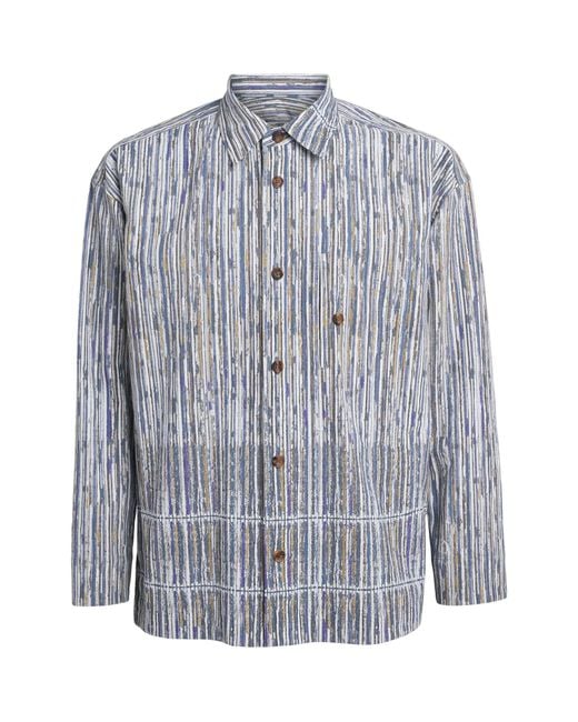 IM MEN Blue Cotton Curviness Shirt for men