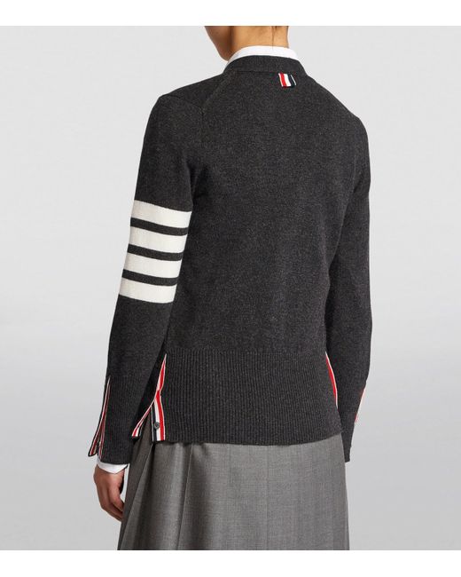 Thom Browne Black Cashmere 4-Bar Cardigan
