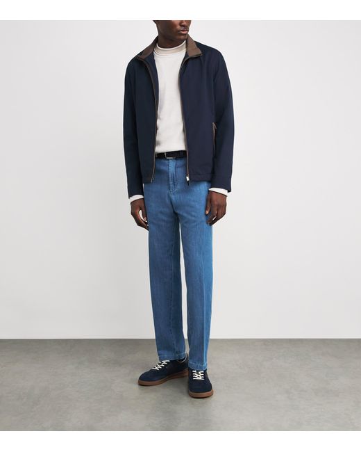 Paul & Shark Blue Denim Drawstring Chinos for men
