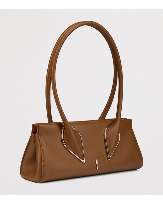 Christian Louboutin Brown Venus Leather Baguette Shoulder Bag