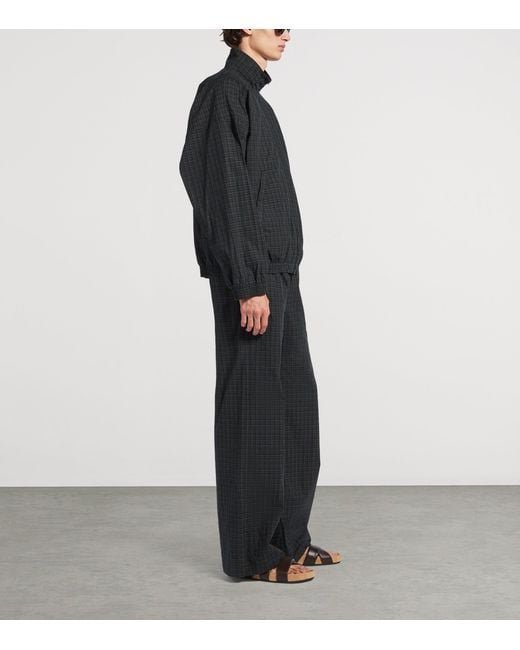 Balenciaga Blue Cotton Tartan Track Jacket for men
