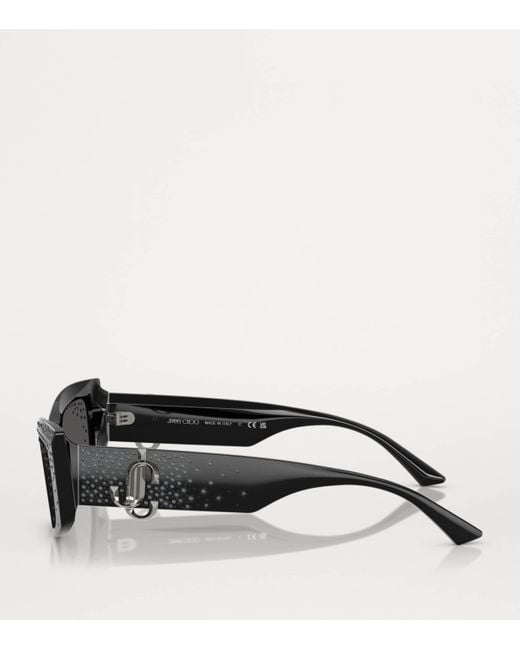 Jimmy Choo Black Rectangular Sunglasses