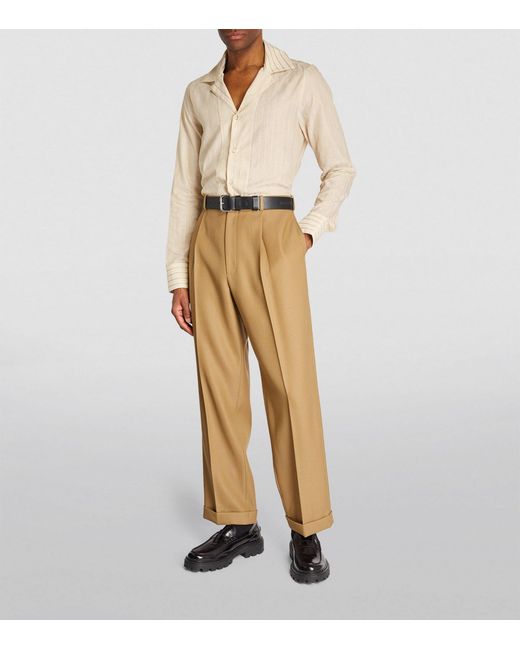Giuliva Heritage Natural Cotton-linen Striped Shirt for men