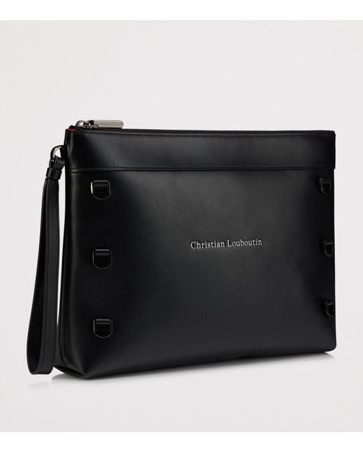 Christian Louboutin Black Kosmica Soft Leather Pouch for men