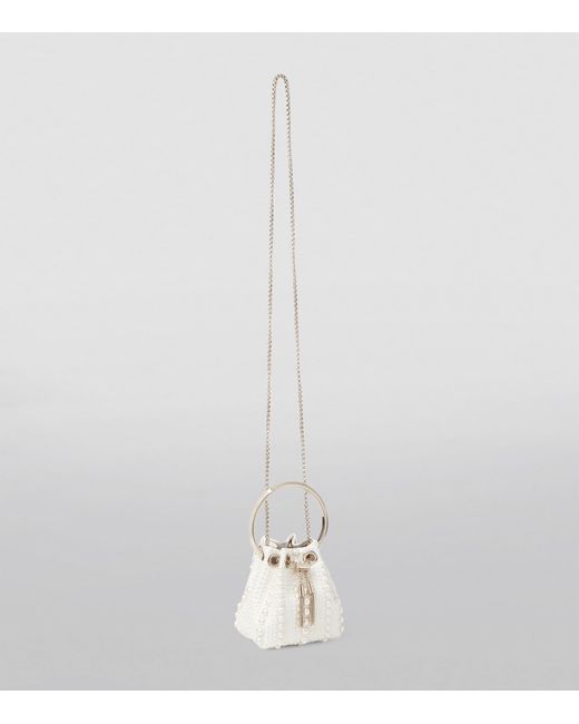 Jimmy Choo White Micro Bon Bon Top-Handle Bag