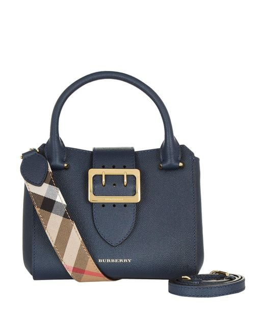 Burberry Blue Small Buckle Tote Bag