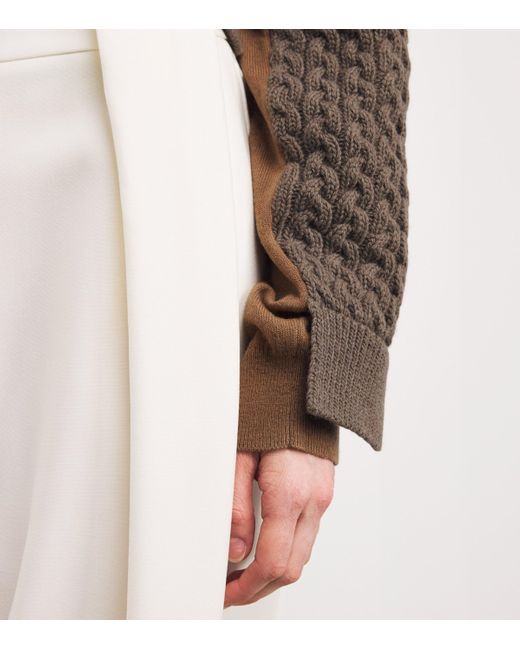 Stella McCartney Brown Wool Contrast Cardigan