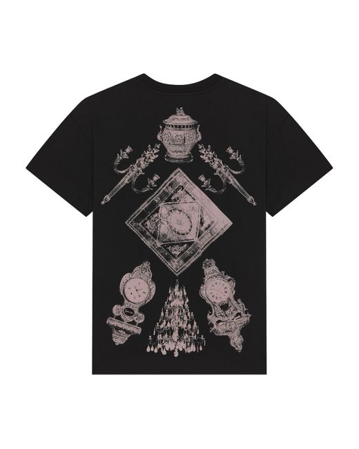 Givenchy Black Cotton Hubert Objects Print T-Shirt for men