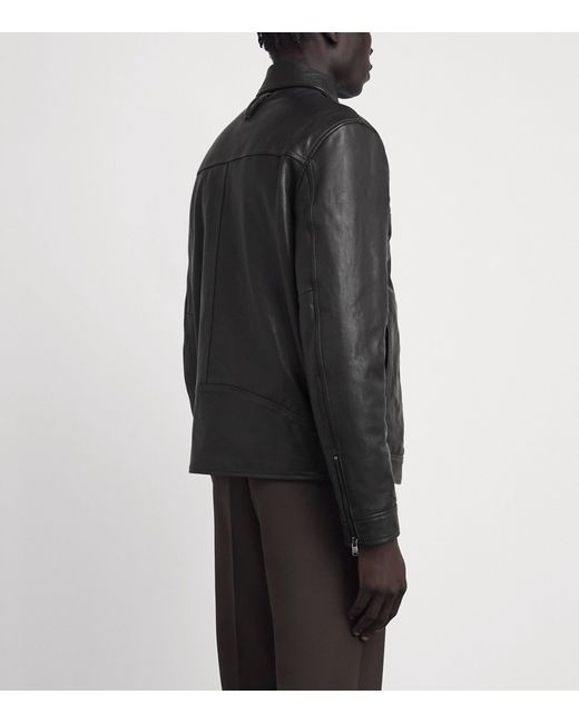 Valstar Black Biker Grained Leather Jacket for men