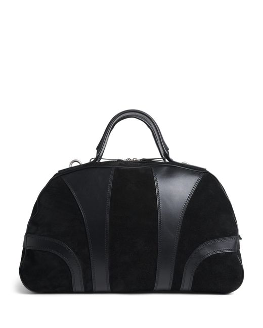 Dries Van Noten Black Leather-Suede Duffle Bag for men