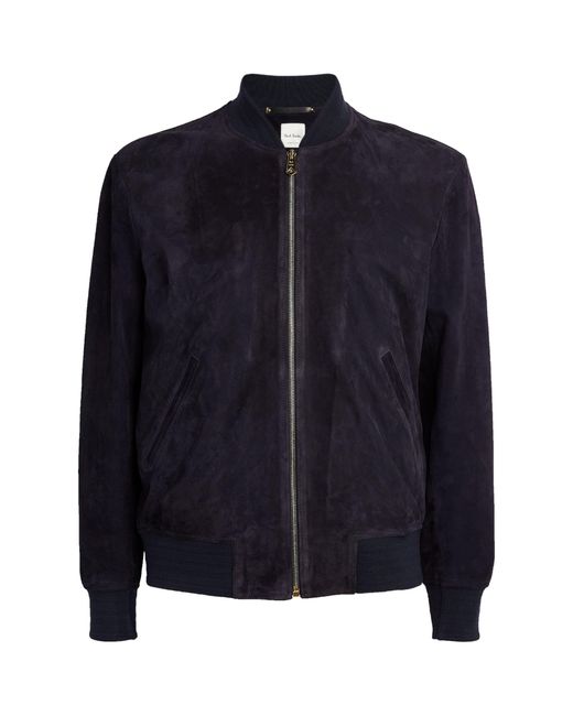 Paul Smith Blue Suede Bomber Jacket for men