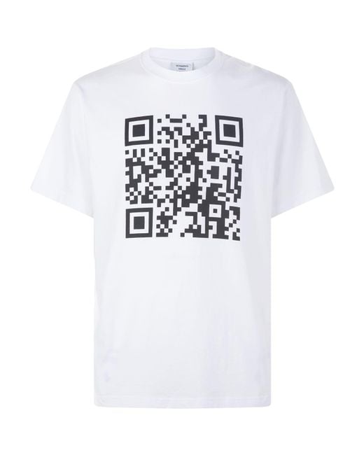 Vetements White Qr Code T-shirt for men