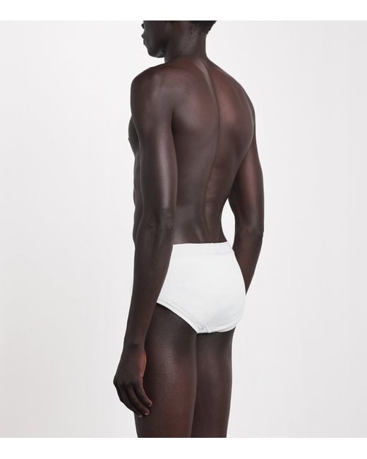 Tom Ford White Stretch-Cotton Logo Briefs for men