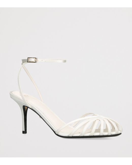 ALEVI White Satin Blake Heeled Sandals 75