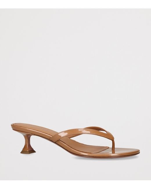 AMINA MUADDI Brown Leather Juliette Sandals 45