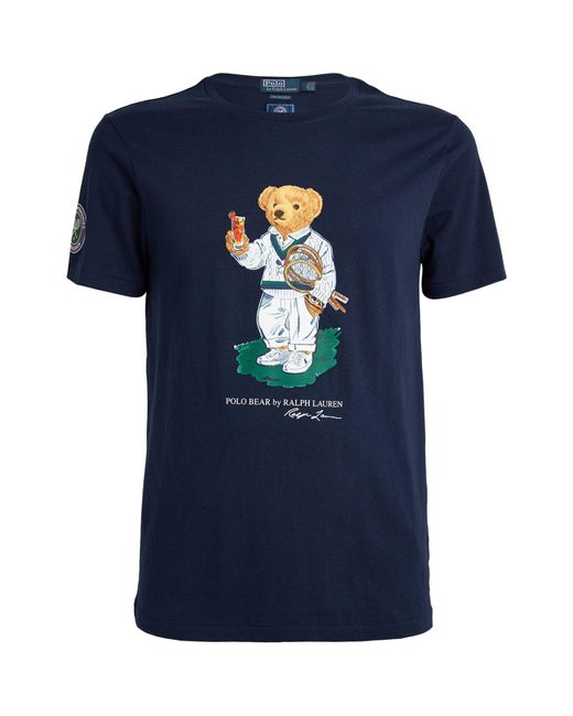 RLX Ralph Lauren Blue X Wimbledon Polo Bear T-shirt for men