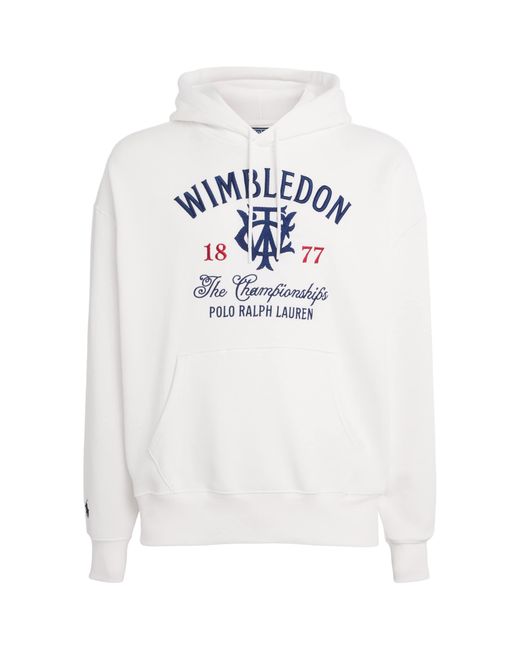 Ralph Lauren White X Wimbledon Embroidered Hoodie for men