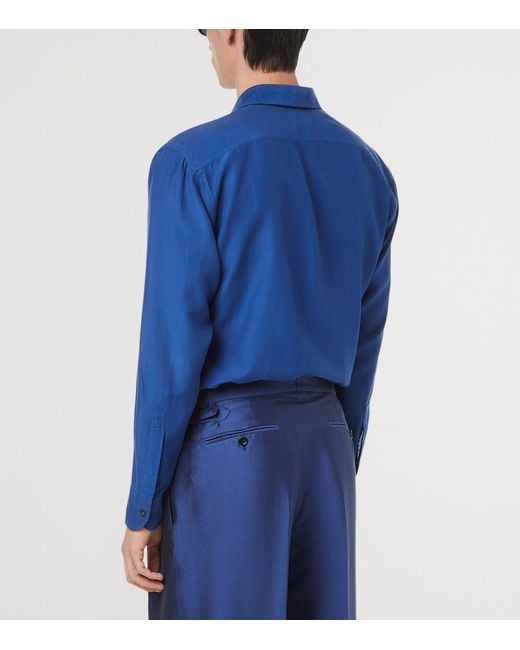Tom Ford Blue Cotton-Silk Shirt for men