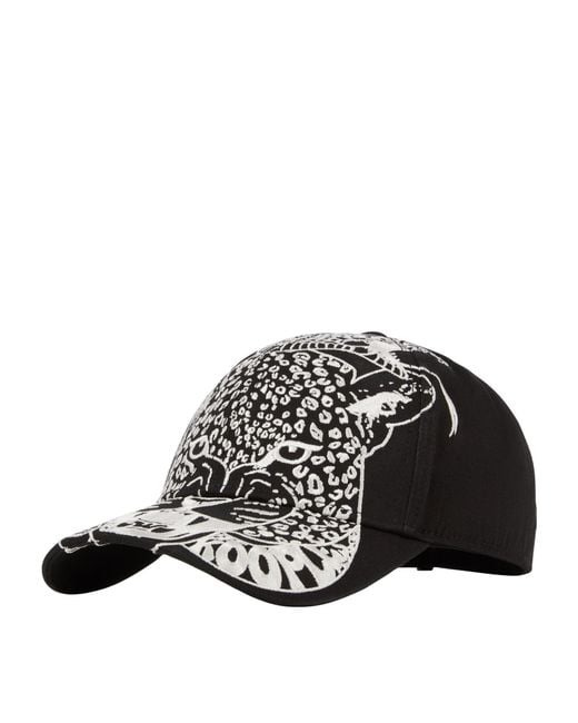 The Kooples White Embroidered Leopard Cap